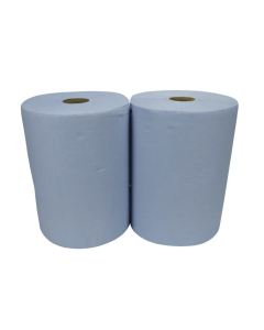 3 Ply Blue Paper Roll , 500 Sheets Per Roll, 2 Rolls Per Case