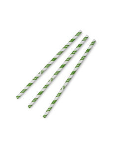Vegware Jumbo Compostable Green Stripe Straws 8" 