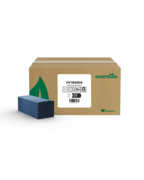 Northwood Blue V-Fold Hand Towel, 3600 