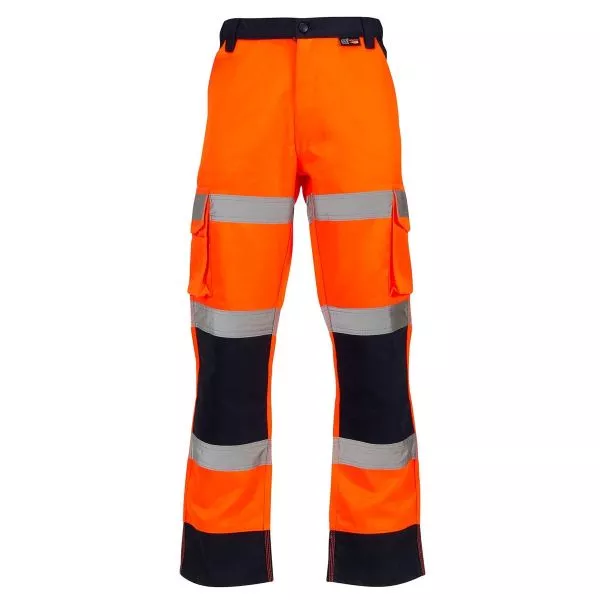 Hi Vis 2 Tone Orange Combat Trousers