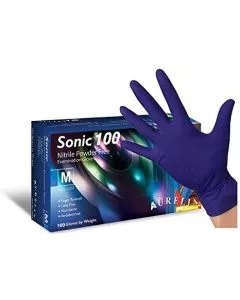 Sonic Blue Nitrile Gloves, 100