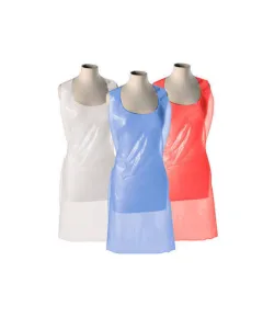 Disposable Plastic Aprons, Blue x 100