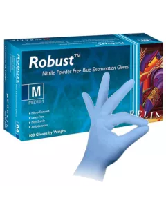 Robust Blue Nitrile Gloves, Powder Free