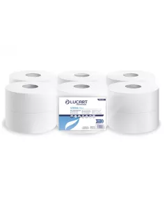 Mini Jumbo toilet rolls, 150 metre roll x 12 rolls