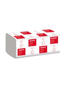 Katrin Classic Hand Towel Zig Zag White 2 Ply V Fold 23x22.4cm