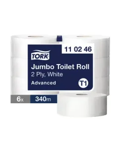 Tork T1 White 2-Ply Jumbo Toilet Rolls (Pack of 6)