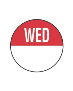 Day Food Rotation Labels - WEDNESDAY(1000) DAY DOTS- RED