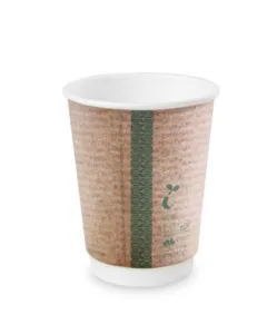 Vegware 12oz double wall brown kraft cup, 89-Series