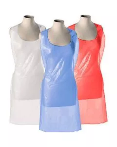 Disposable Plastic Aprons, Blue x 100