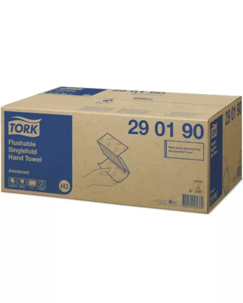 Tork Flushable Singlefold Hand Towel Advanced, 290190