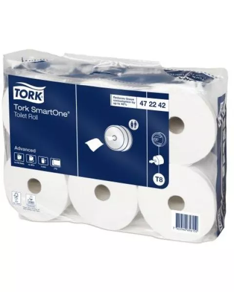 Tork Smart One (T8) Toilet Rolls, 6 Rolls per case