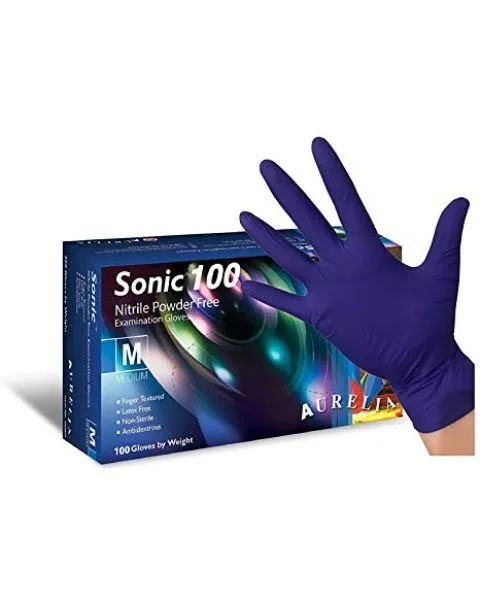 Sonic Blue Nitrile Gloves, 100