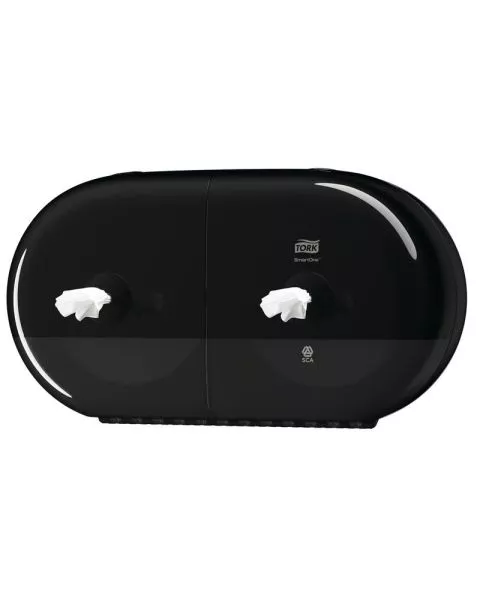 Smart One Mini Twin (T9) Dispenser, Elevation, Black, 064365