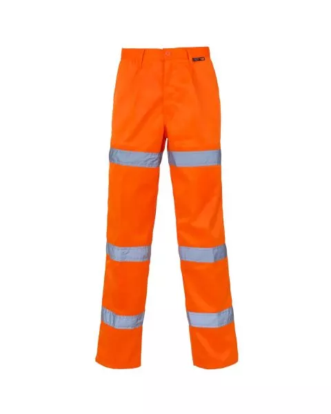 Hi Vis Orange 3 Band Polycotton Trousers
