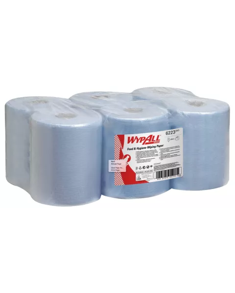 WYPALL Professional Wiping Paper 6223 1 Ply Blue 430 Sheets Pack of 6