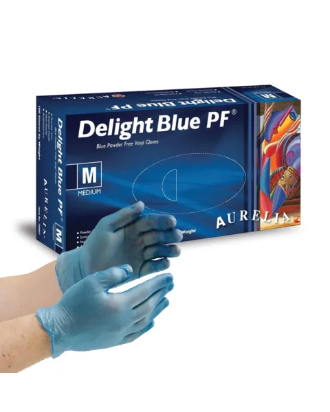 Blue Vinyl Gloves, Powder Free