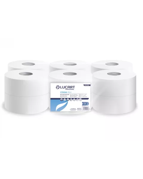 Mini Jumbo toilet rolls, 150 metre roll x 12 rolls