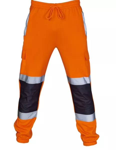 Hi Vis Orange 2 Tone Jogging Bottoms