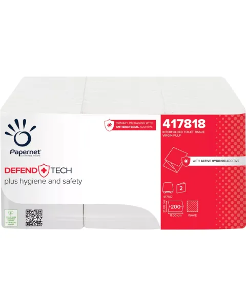 Papernet Interfolded Toilet Tissue, 417818, 72 refill sleeves