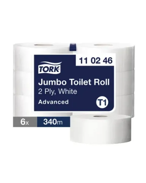 Tork T1 White 2-Ply Jumbo Toilet Rolls (Pack of 6)