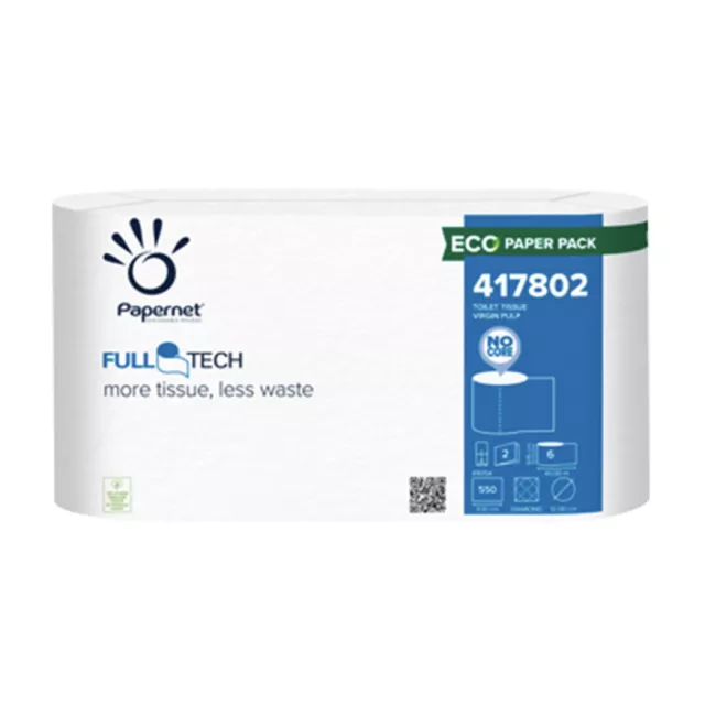 Papernet Full Tech Toilet Roll, 2 ply, 411189
