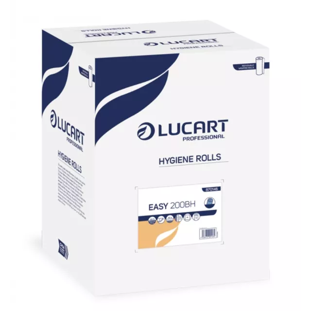 Lucart Hygiene Rolls, 20" 2 ply Blue, 12 rolls per case