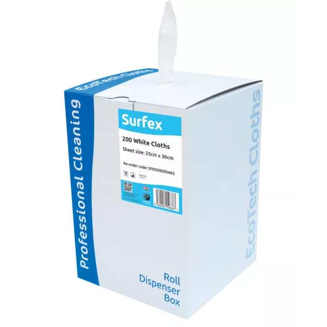 Low Lint Cloth Wipes, 200 cloths per box