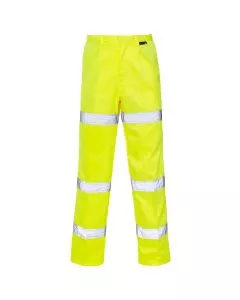 Hi Vis Yellow 3 Band Polycotton Trousers